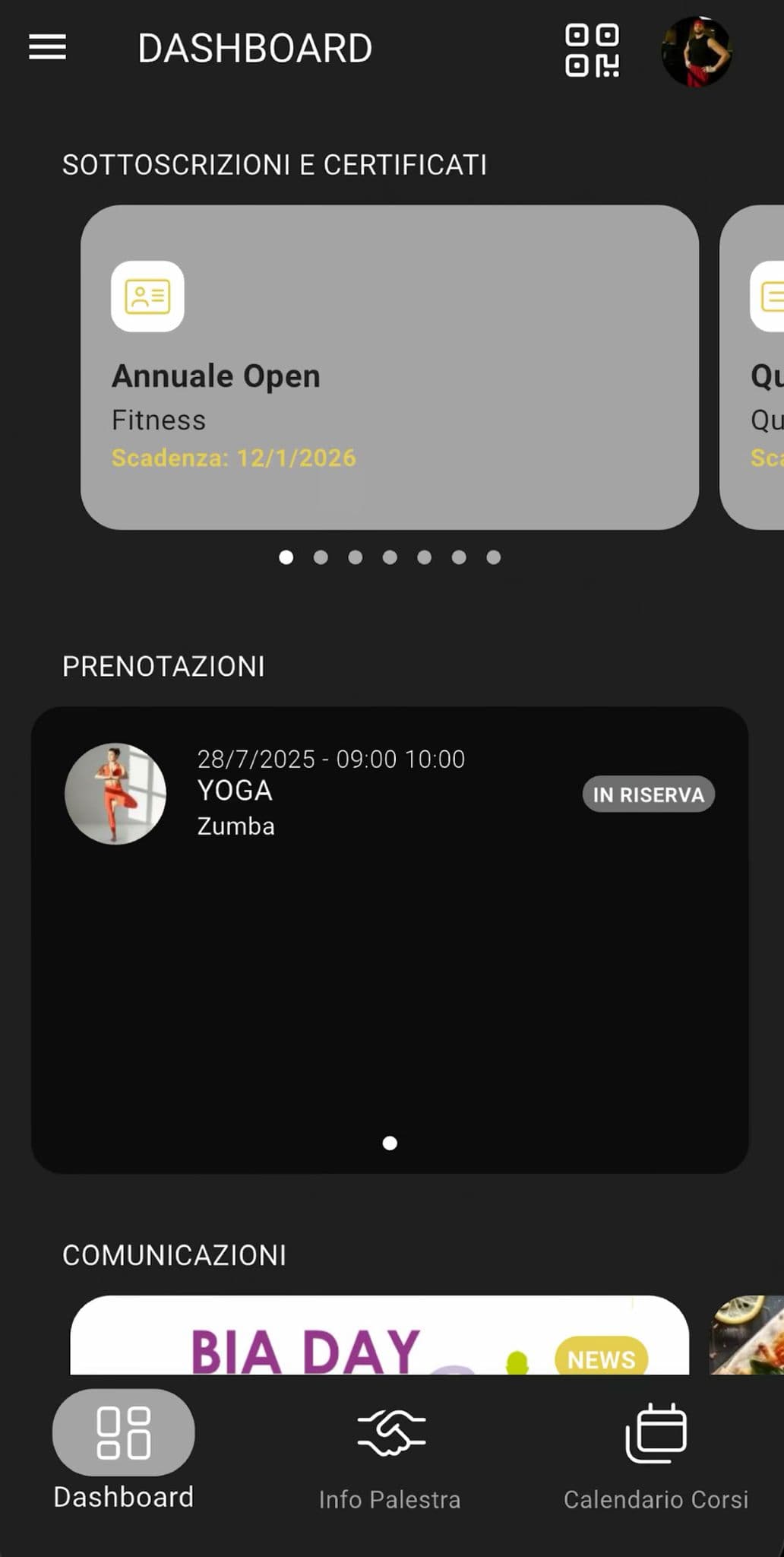 My Elysium app dashboard